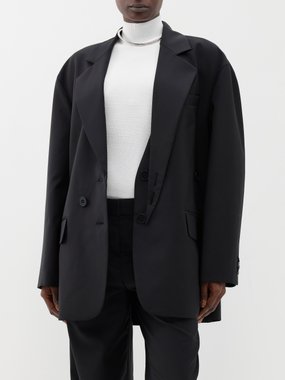 Tibi Liam oversized technical-blend blazer