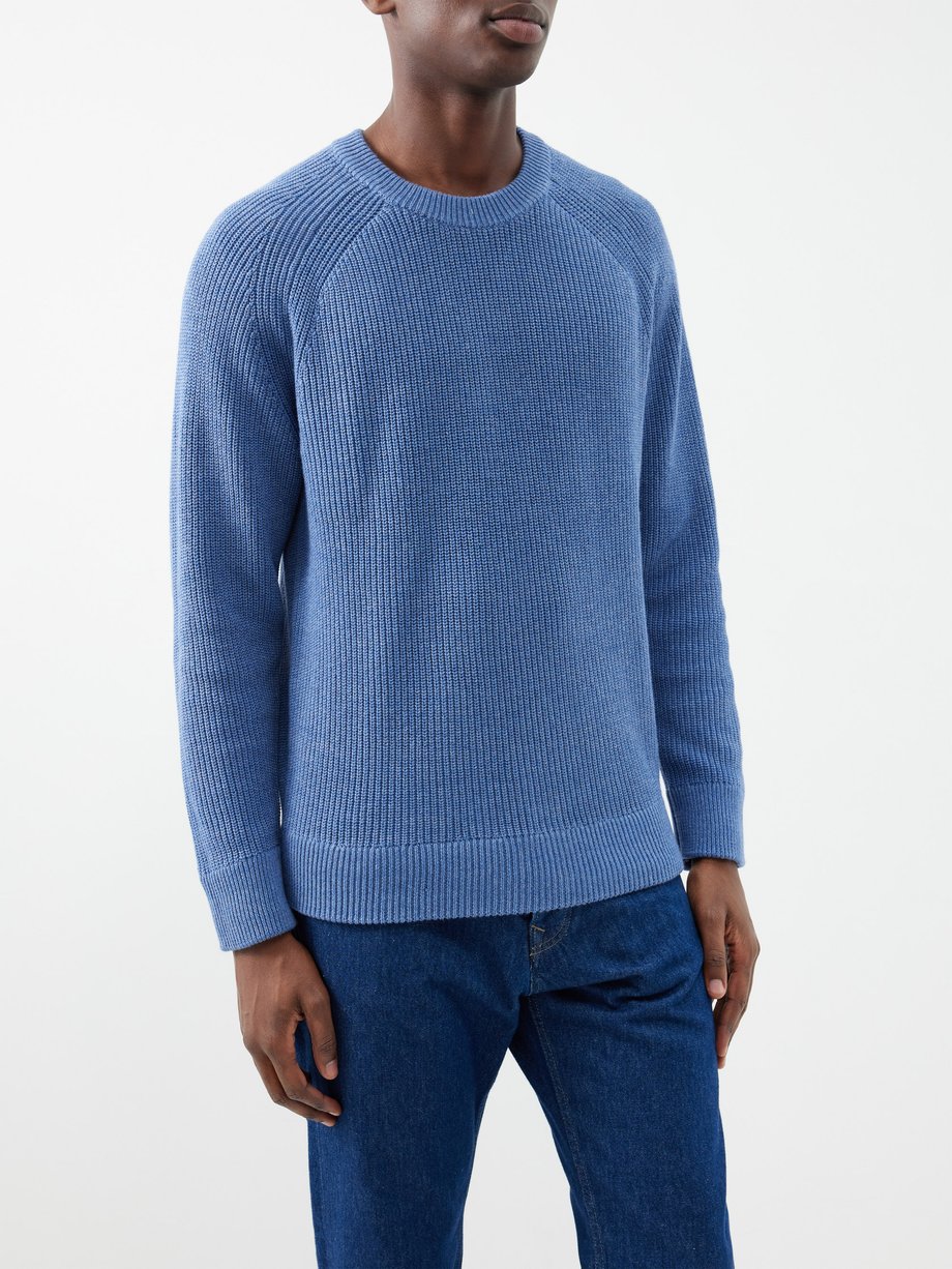 Blue Jacobo ribbed knitted-cotton jumper | NN.07 | MATCHESFASHION UK