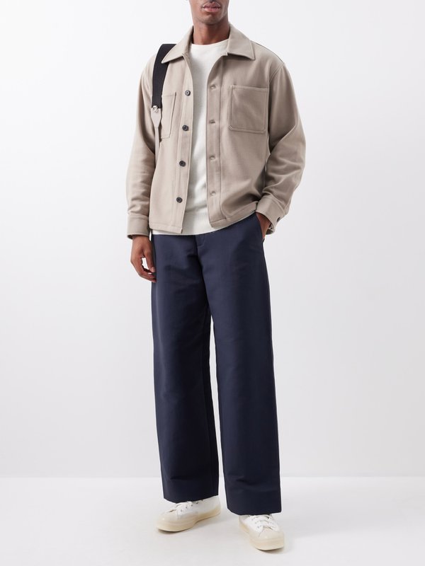 FRAME Twin-pocket wool-blend flannel overshirt