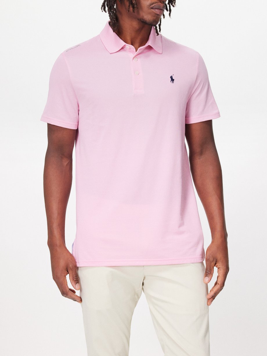 Pink Short-sleeve cotton-blend polo shirt | Polo Ralph Lauren