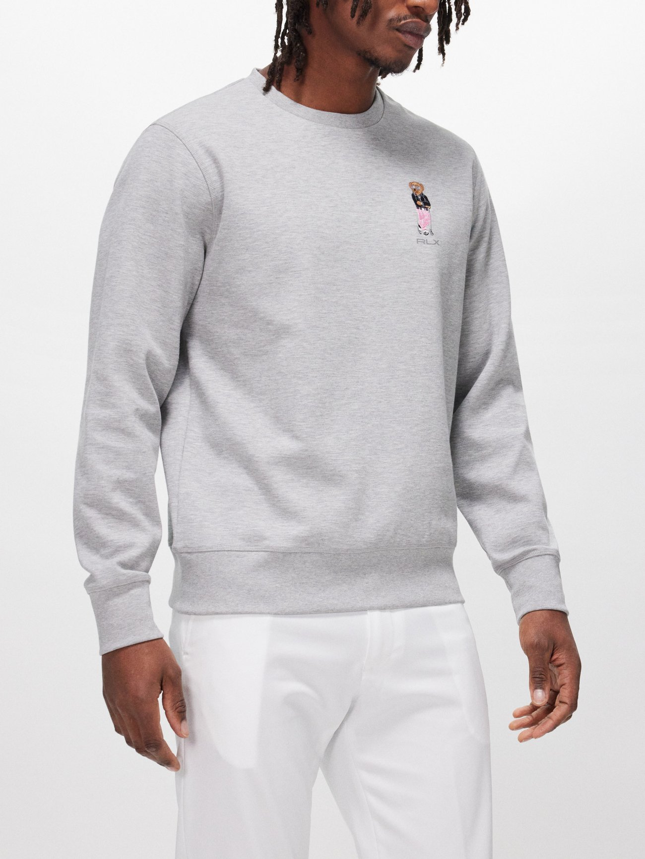 Grey Polo Bear embroidered cotton-blend sweatshirt