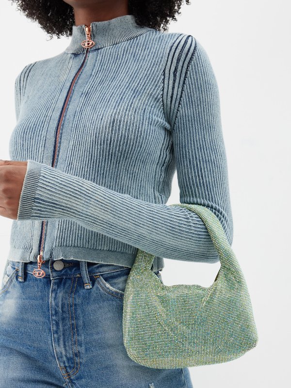 KARA (Kara) Mini crystal-embellished mesh shoulder bag