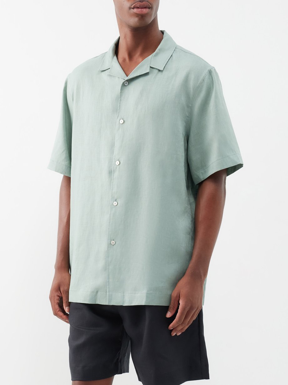 Albus Lumen Cuban-collar linen shirt