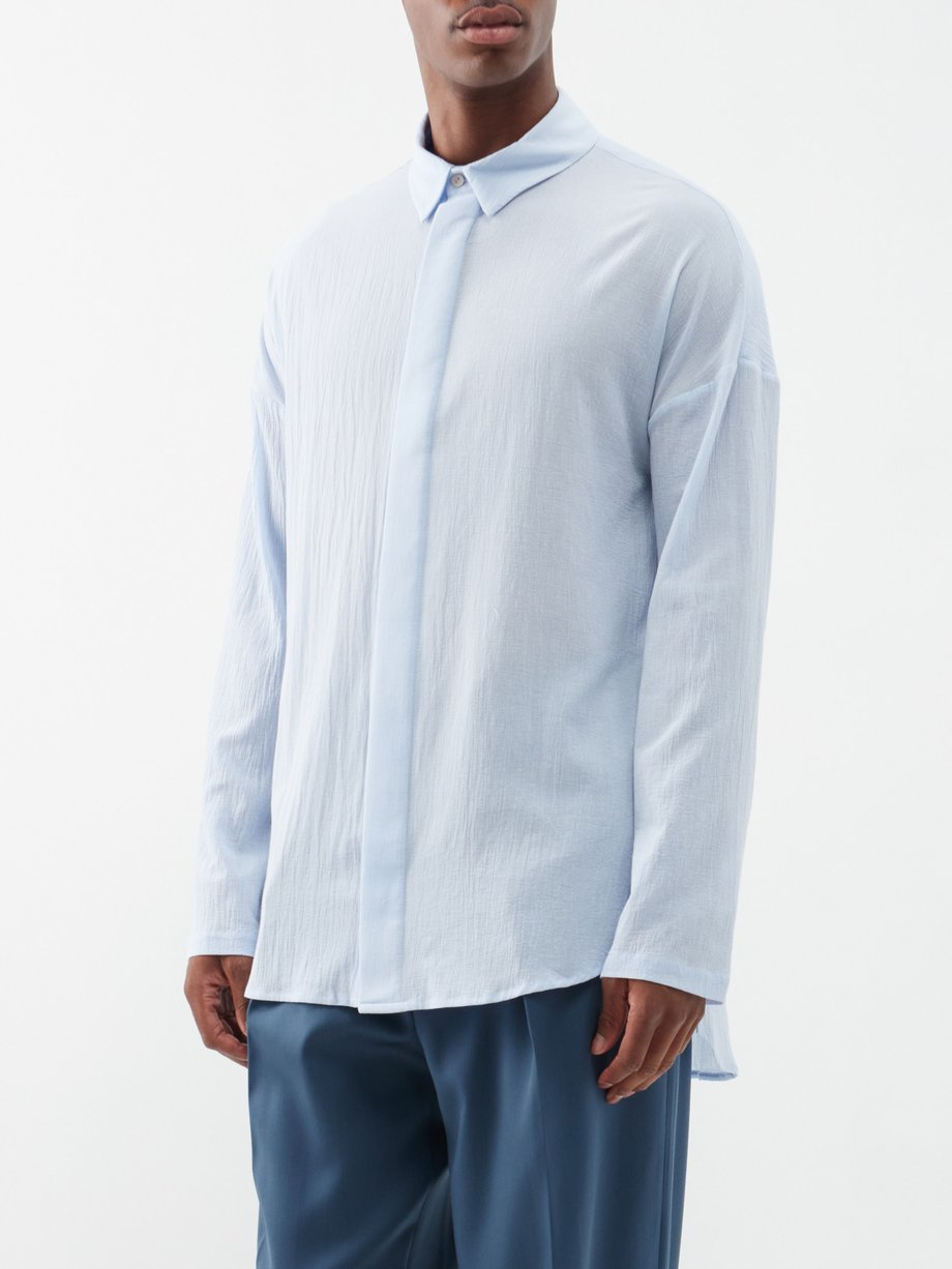 Blue Cotton-muslin shirt | Albus Lumen | MATCHES UK
