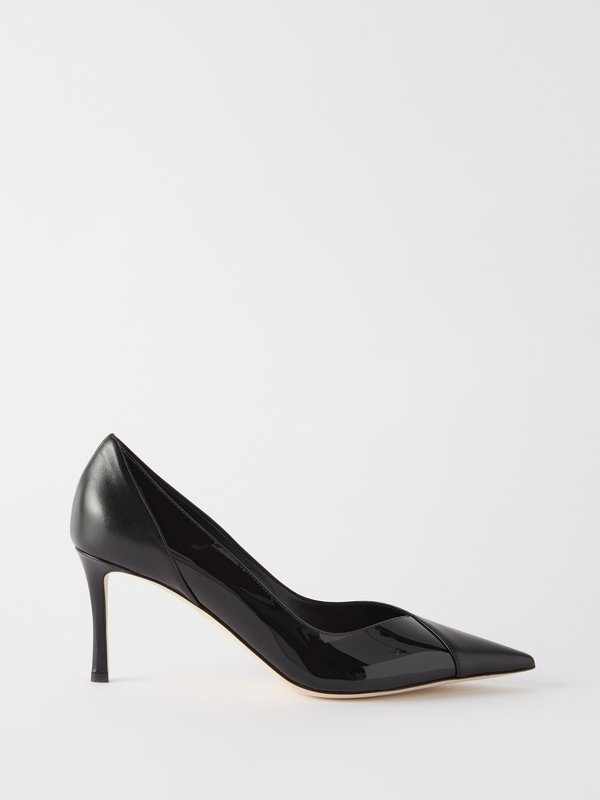 Jimmy Choo Cass 75 panelled leather pumps