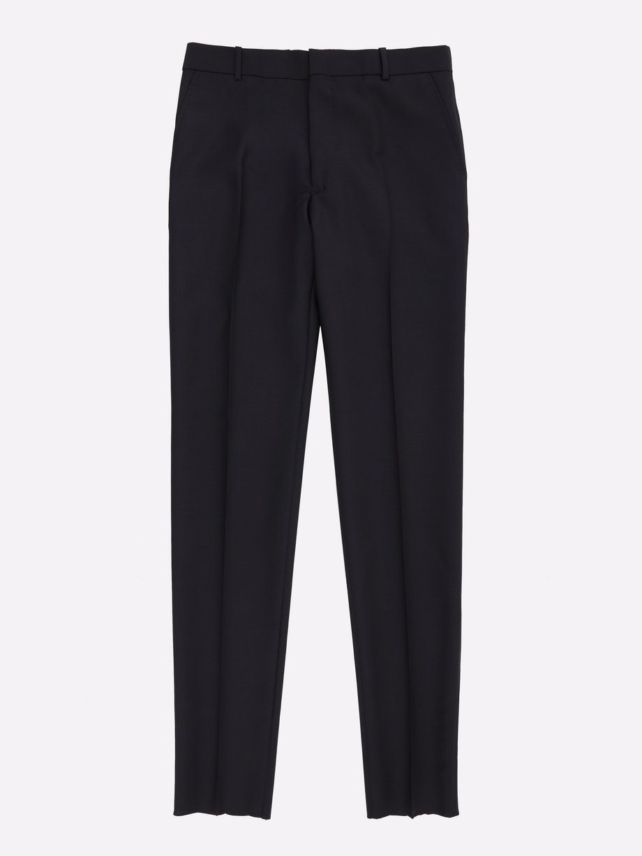 Black Slim-leg mohair-blend suit trousers | Alexander McQueen ...