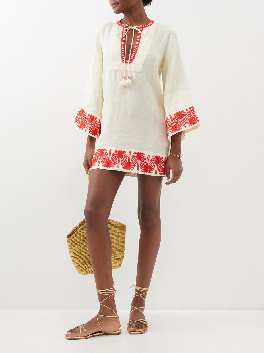 Johanna Ortiz + Net Sustain Shanga Shirred Organic Linen Shorts in White
