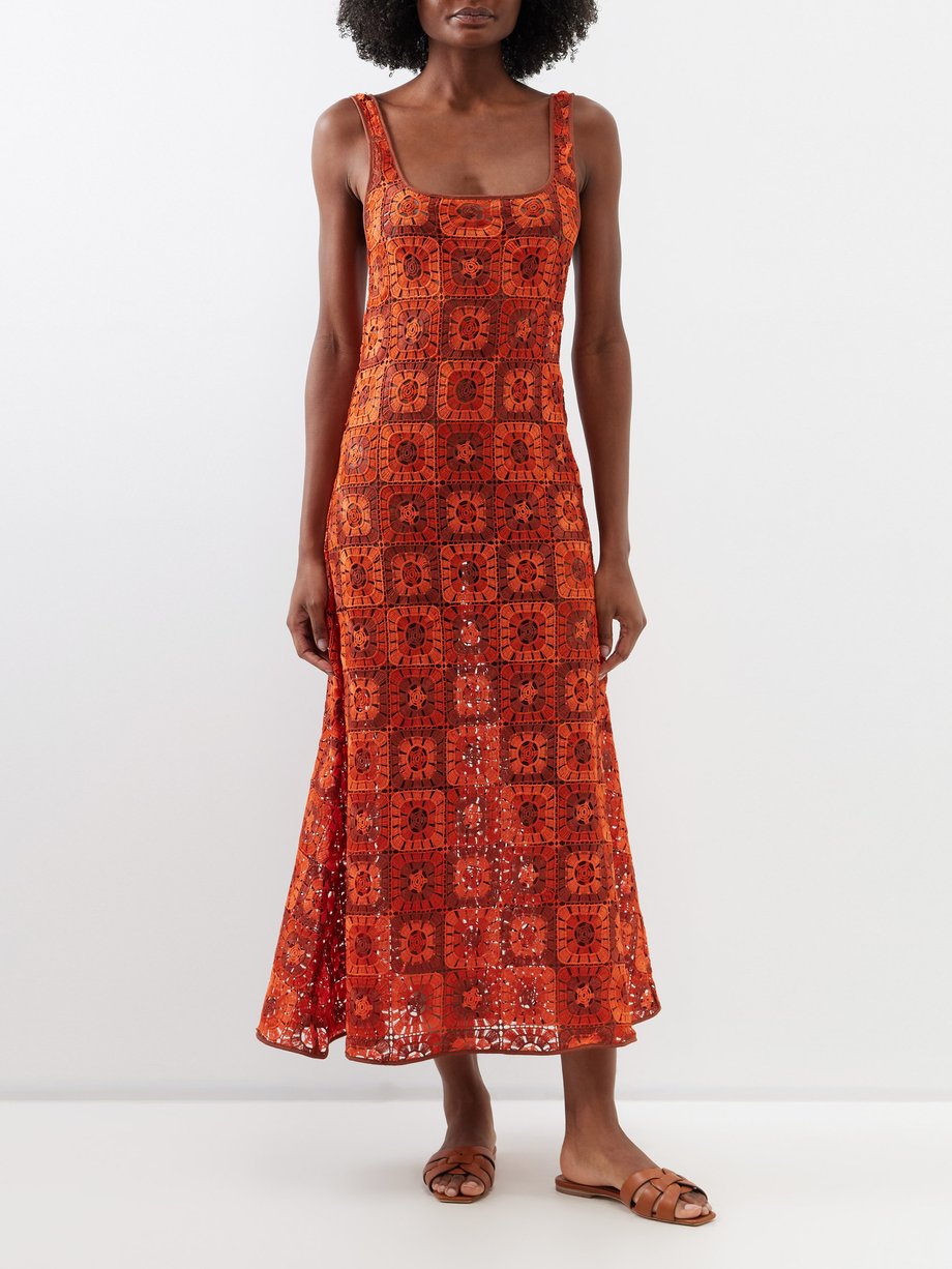 Orange Birdsong crocheted dress | Johanna Ortiz | MATCHES UK
