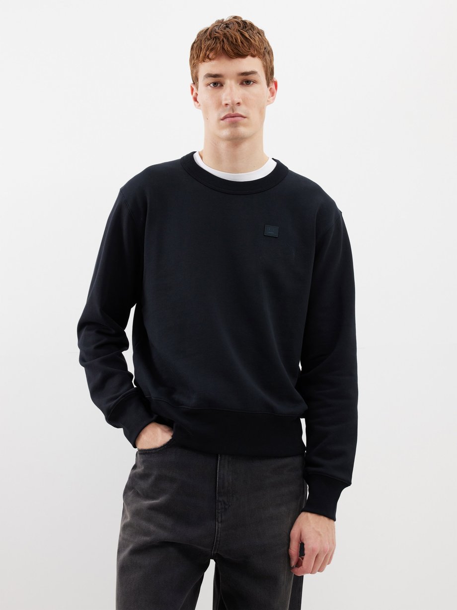 Acne Studios Fairah Face-patch cotton-jersey sweatshirt
