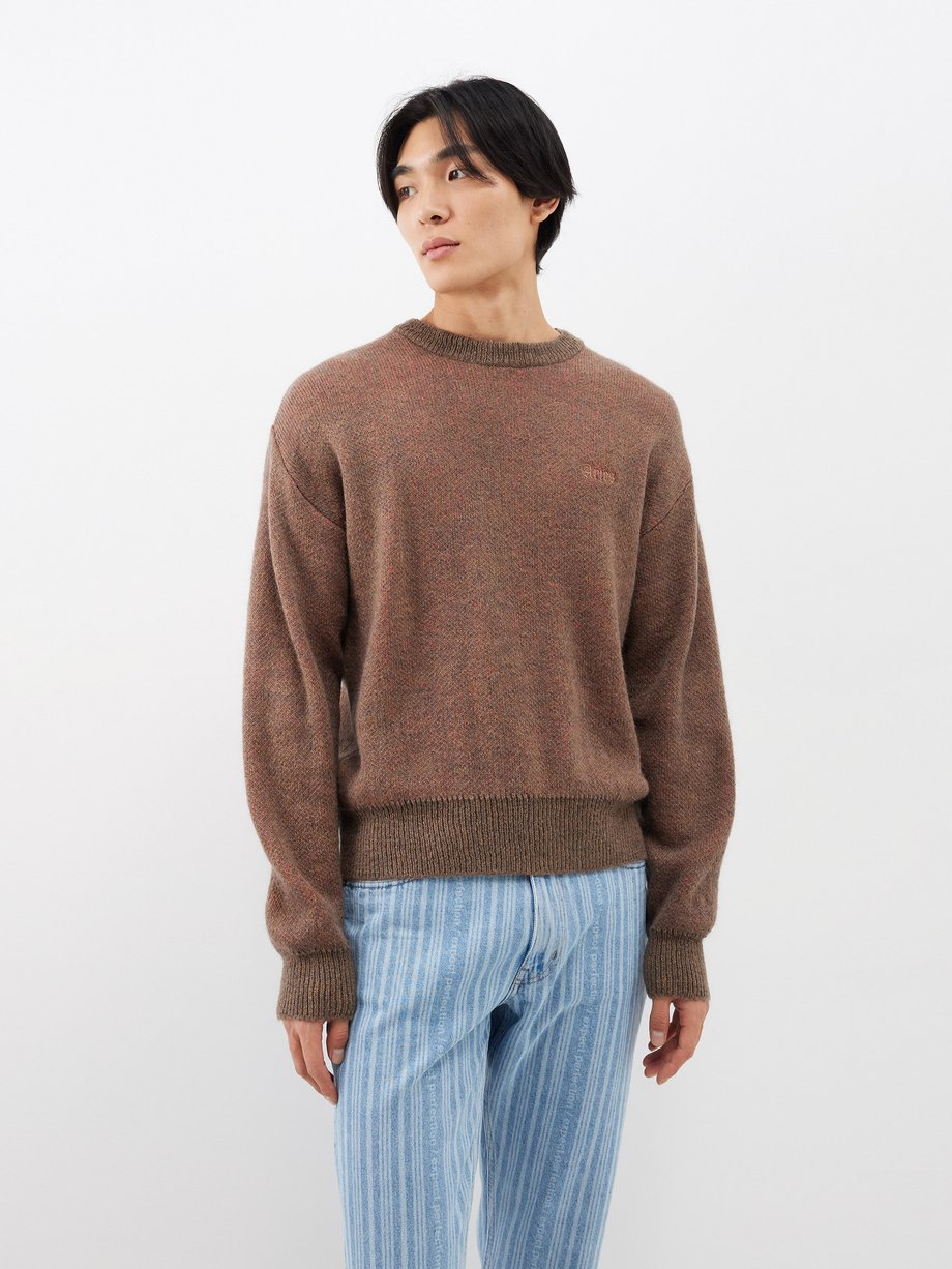 Aries Logo-embroidered knitted sweater