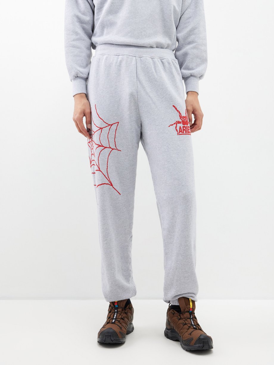 Aries Silas Spider cotton-jersey track pants