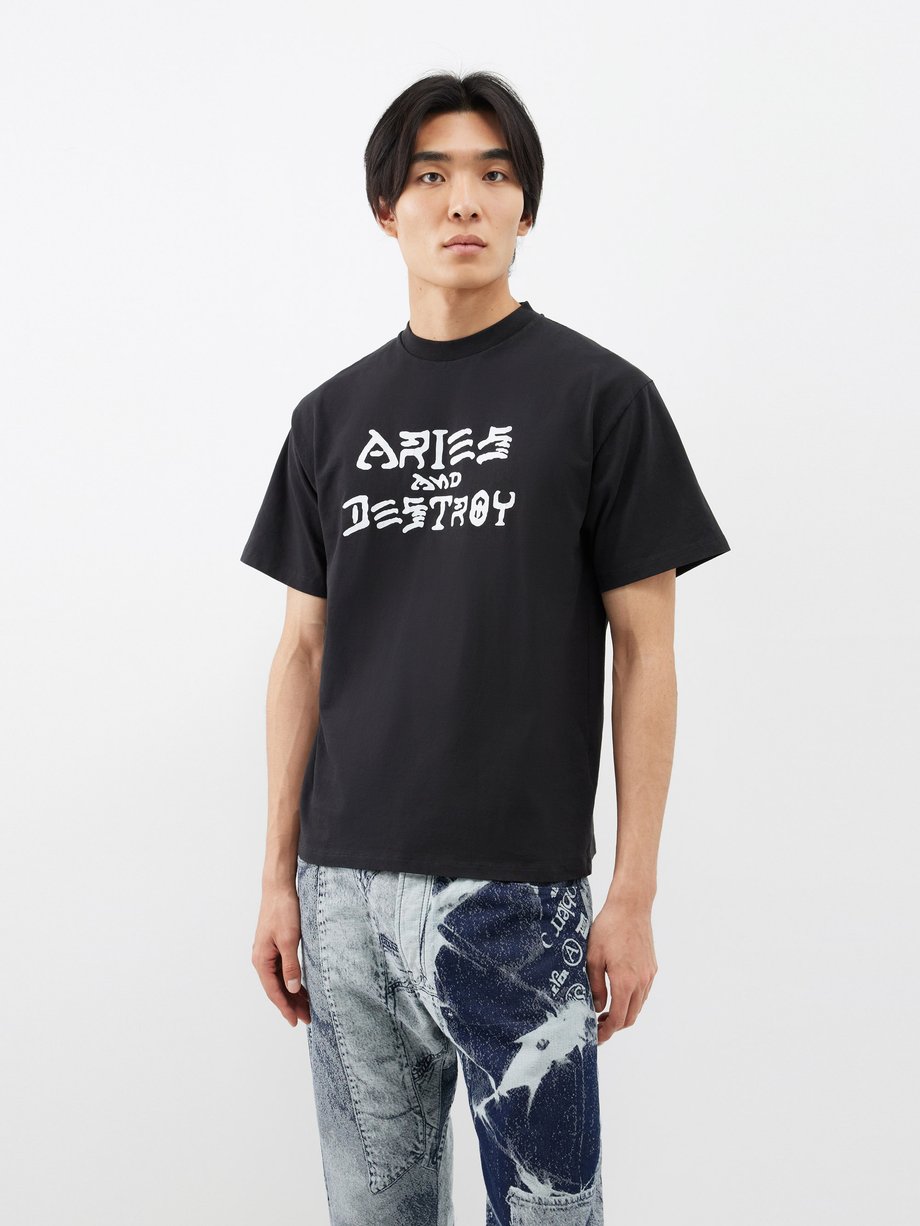Aries Logo-print cotton-jersey T-shirt