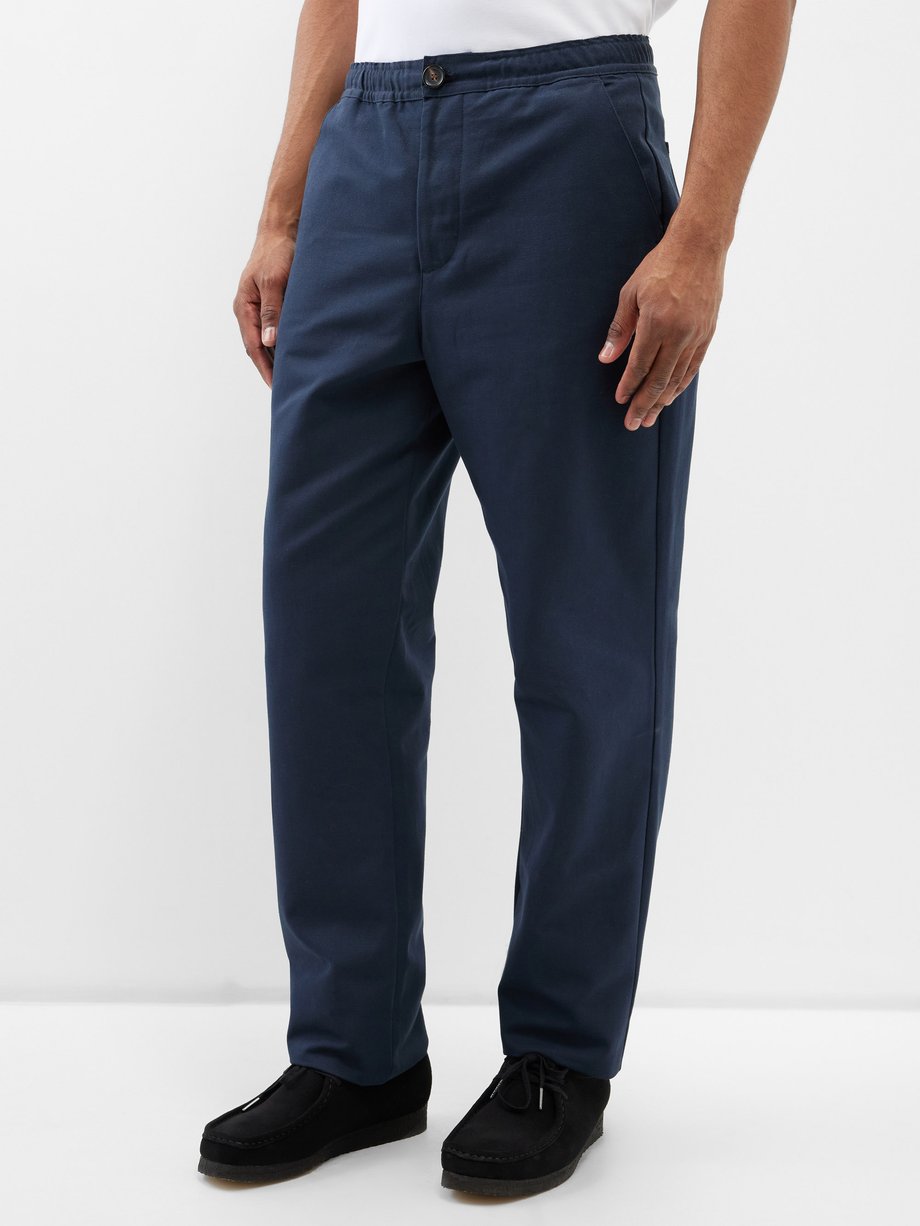 Navy Ellbridge organic-cotton suit trousers | Oliver Spencer ...