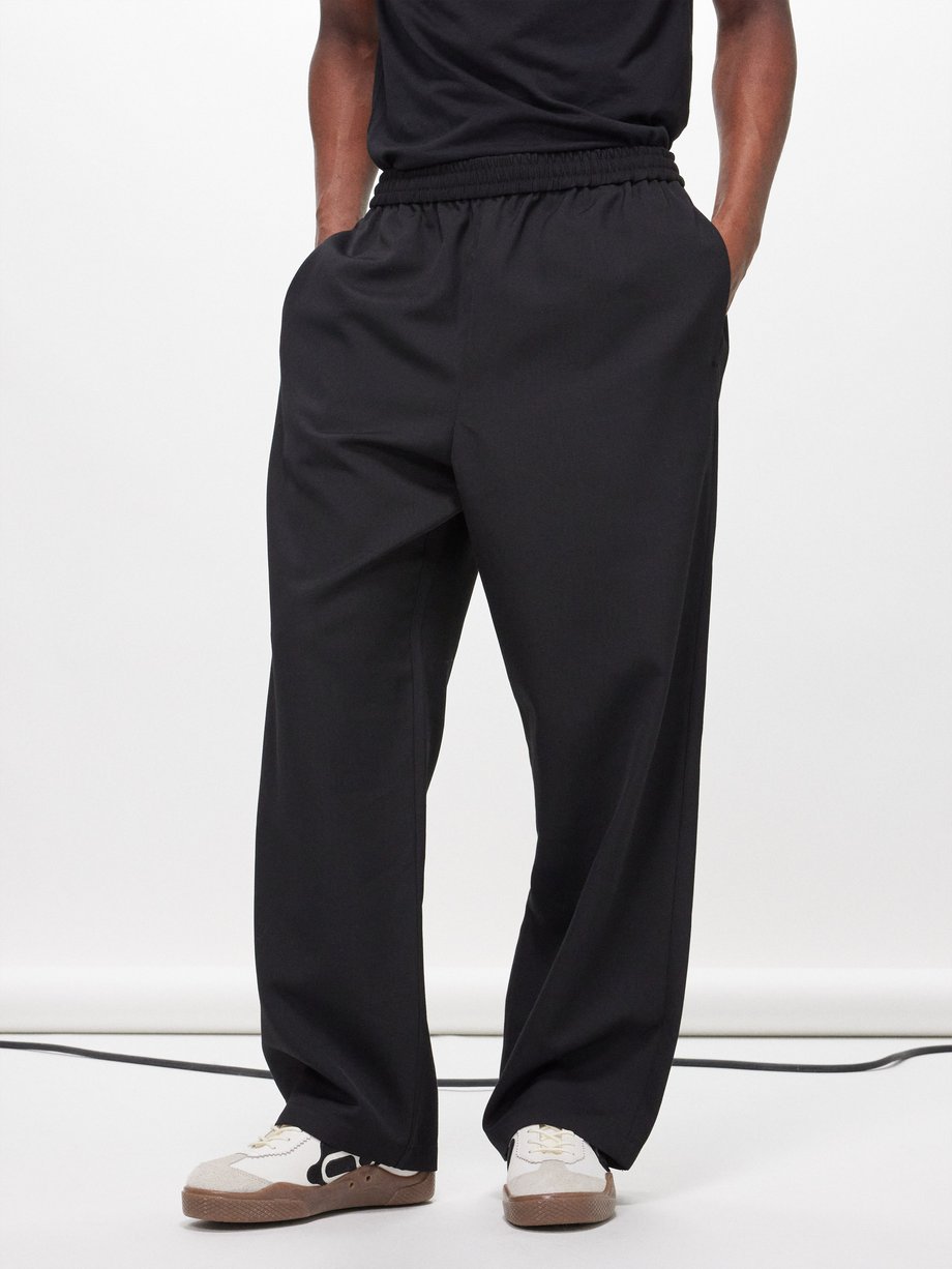 Black Prudent elasticated-waist twill trousers | Acne Studios | MATCHES UK