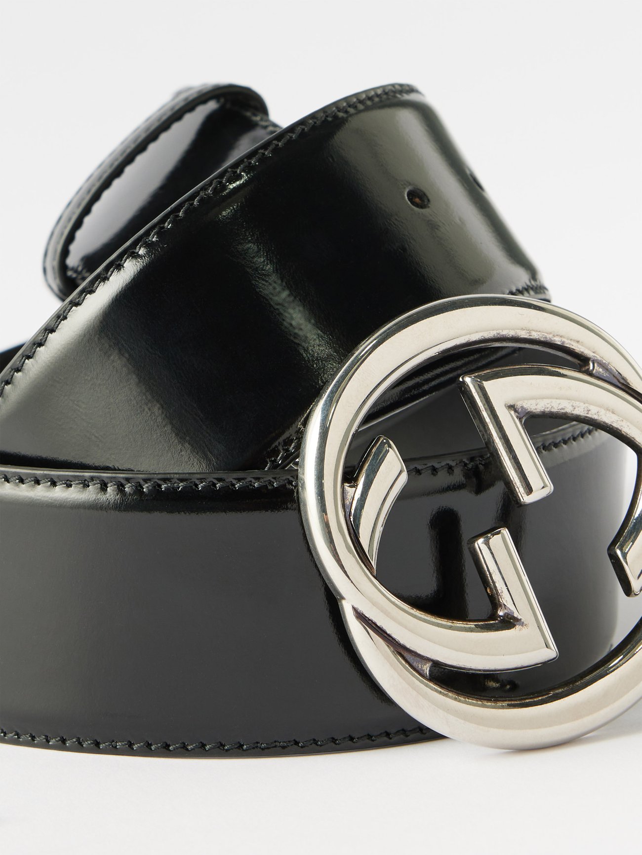 B28 - Black Patent Leather Belt