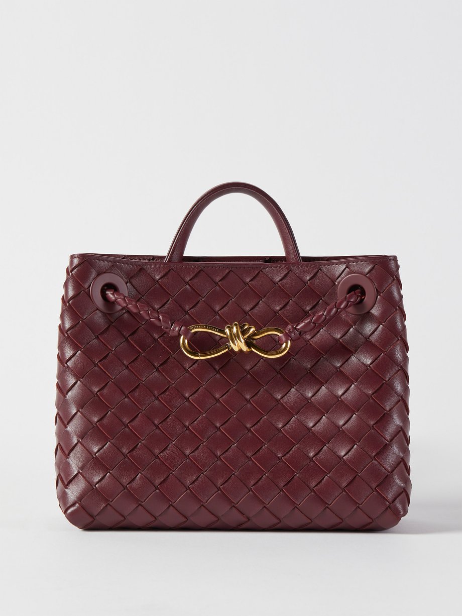 Burgundy Andiamo small Intrecciato-leather handbag | Bottega Veneta ...