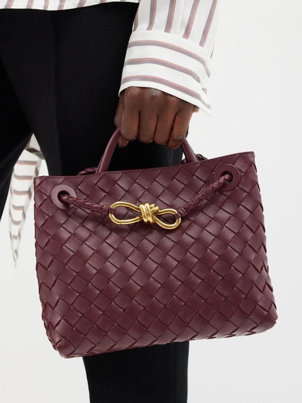 Burgundy Andiamo small Intrecciato-leather handbag | Bottega Veneta ...