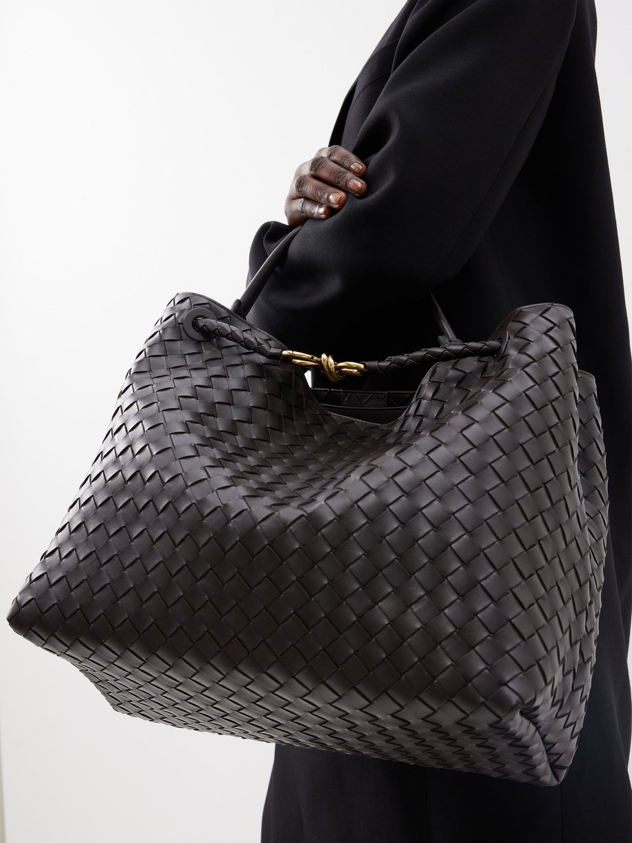Brown Andiamo large Intrecciato-leather handbag | Bottega Veneta ...