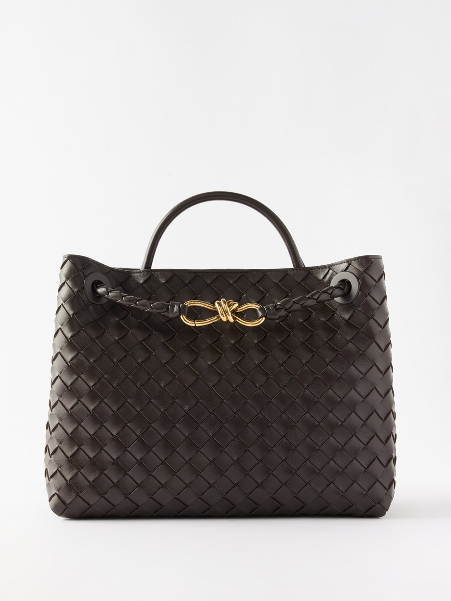 Brown Andiamo medium Intrecciato-leather handbag | Bottega Veneta ...