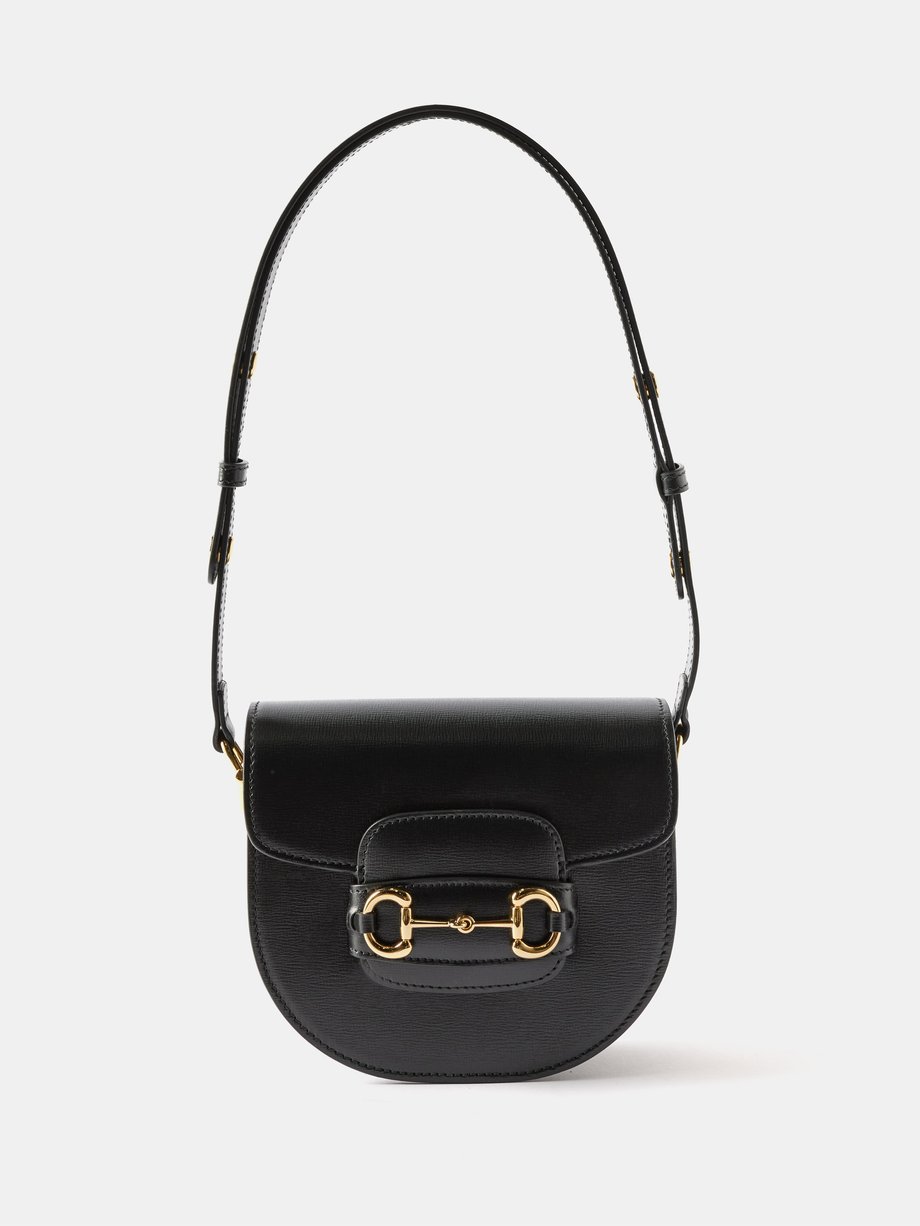 Black 1955 Horsebit leather cross-body bag | Gucci | MATCHES UK