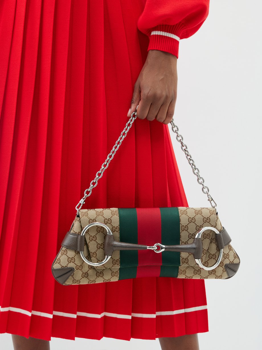 Gucci Horsebit Chain Medium Shoulder Bag in Brown - Gucci
