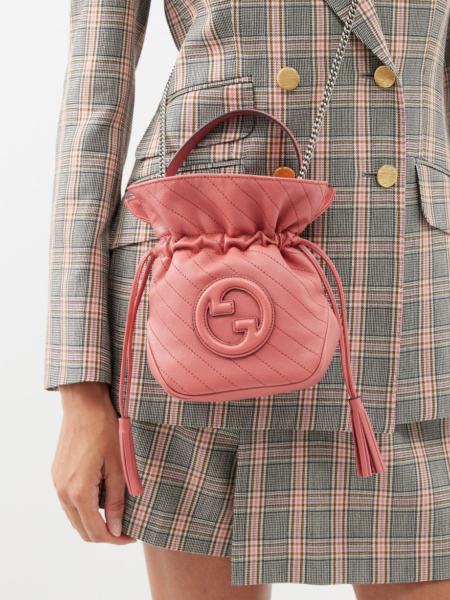 Pink Blondie leather bucket bag Gucci MATCHES UK