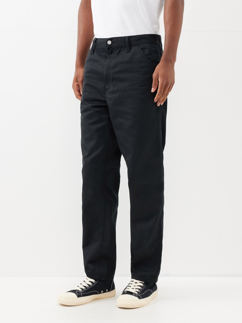 Black Simple twill straight-leg trousers | Carhartt WIP | MATCHESFASHION UK