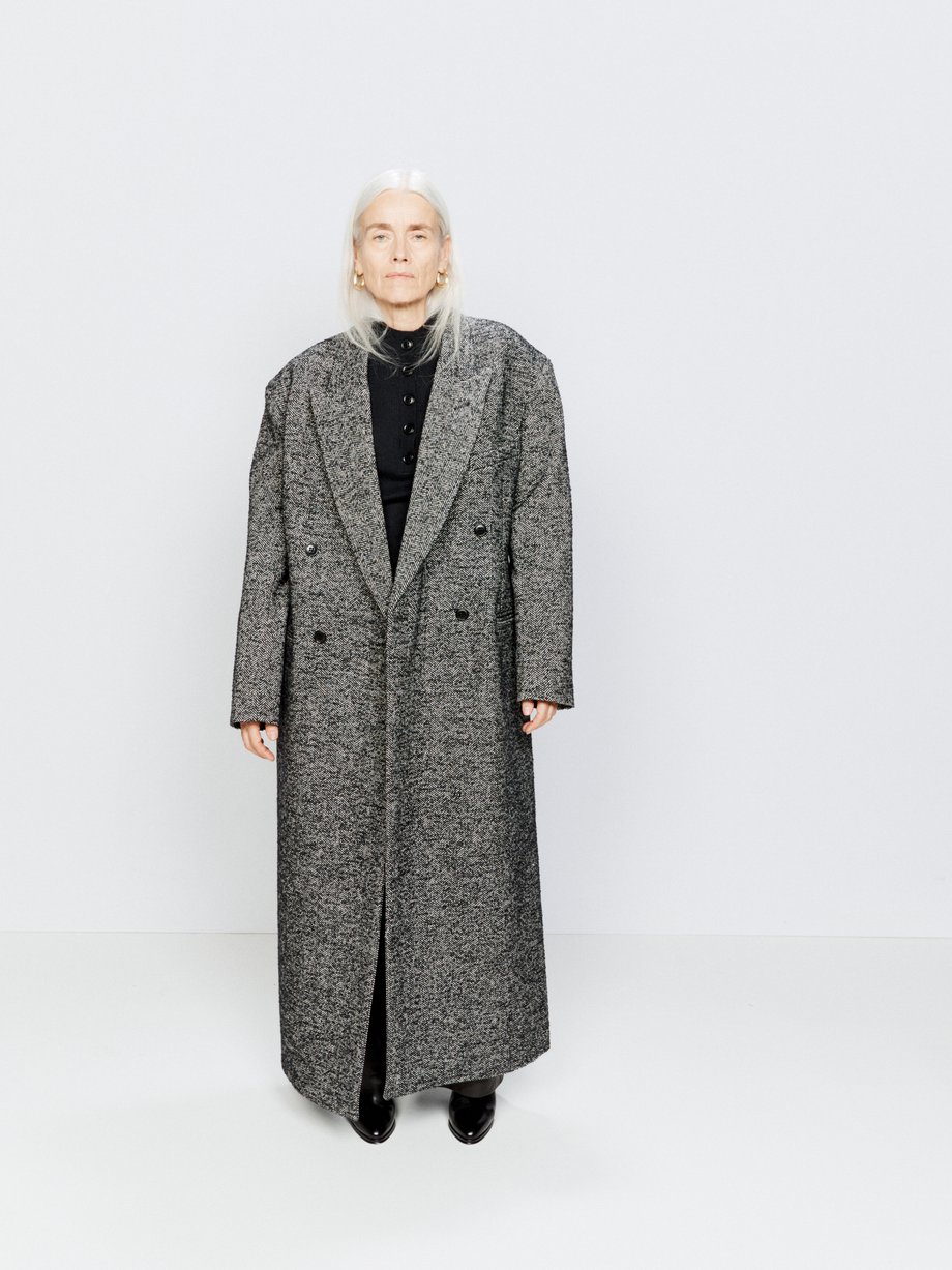 Grey Exaggerated shoulder wool-blend tux coat | Raey | MATCHES UK