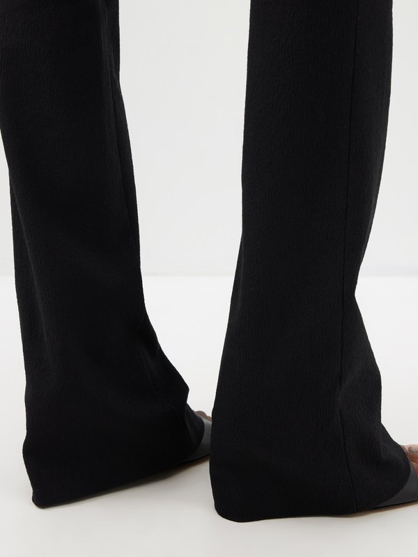 Black Flared cotton-blend skinny trousers, Raey