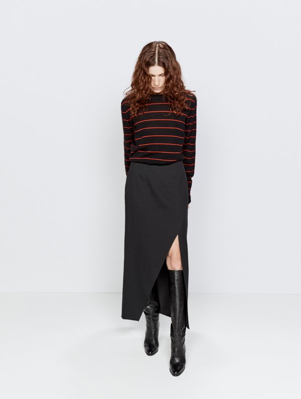 Raey Split-side cotton-blend maxi skirt