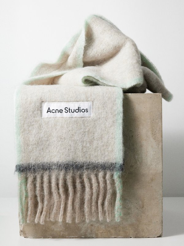 Acne Studios Vally fringed felted scarf