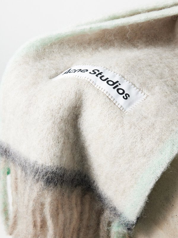Acne Studios Vally fringed felted scarf