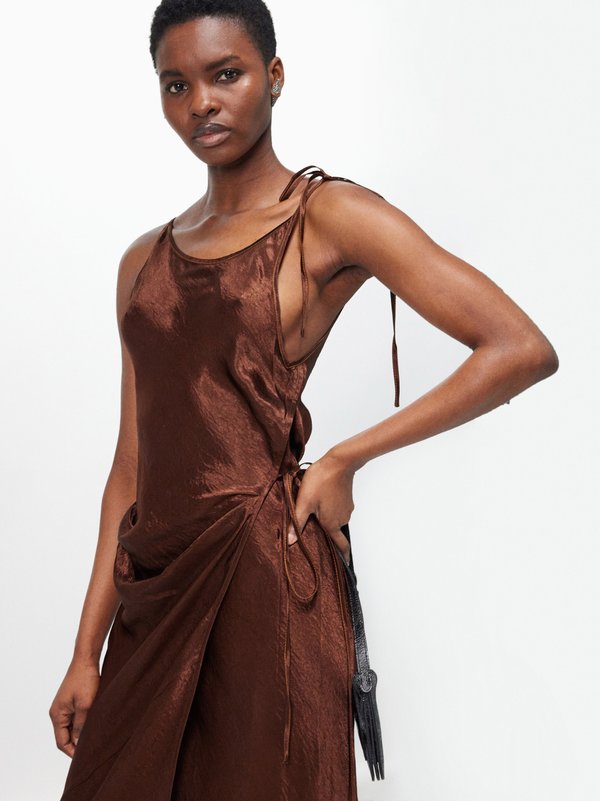 Acne Studios Dayla textured-satin maxi dress