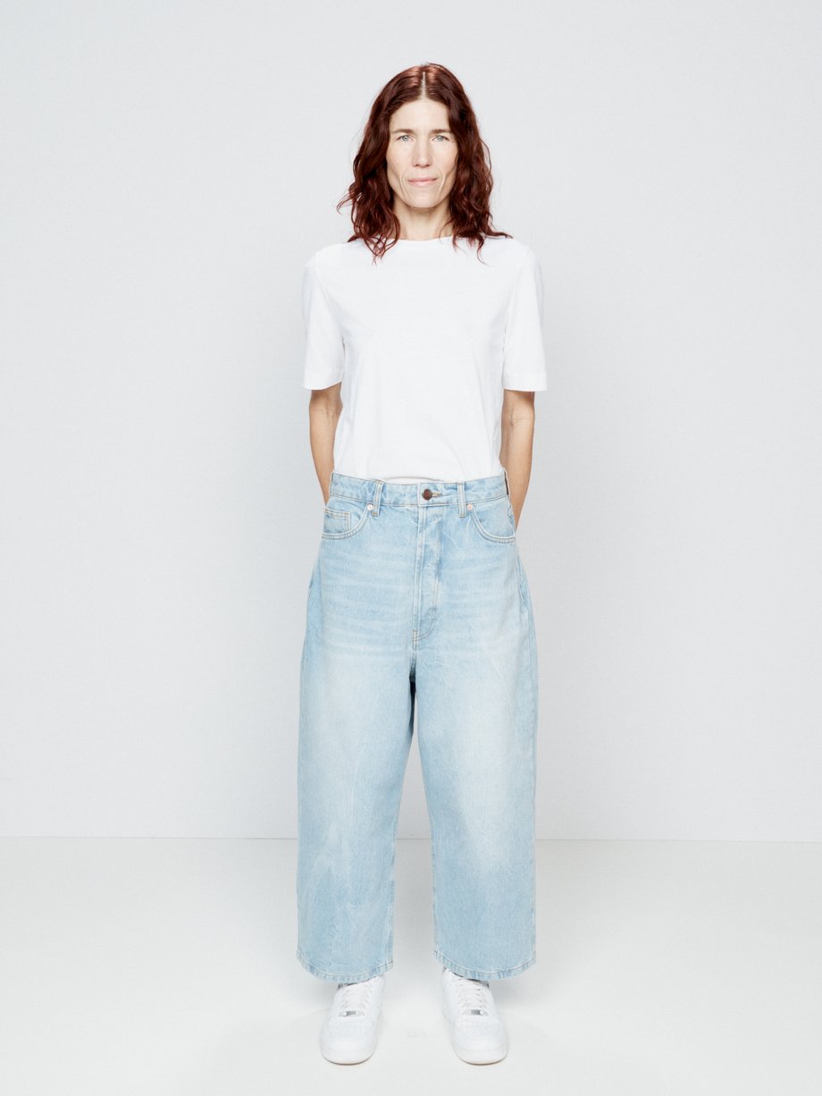Blue Crop drop organic-cotton low-rise baggy jeans | Raey | MATCHES UK