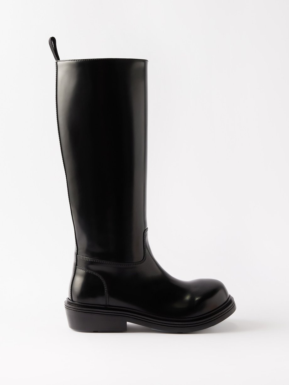 Black Leather knee-high boots | Bottega Veneta | MATCHES UK