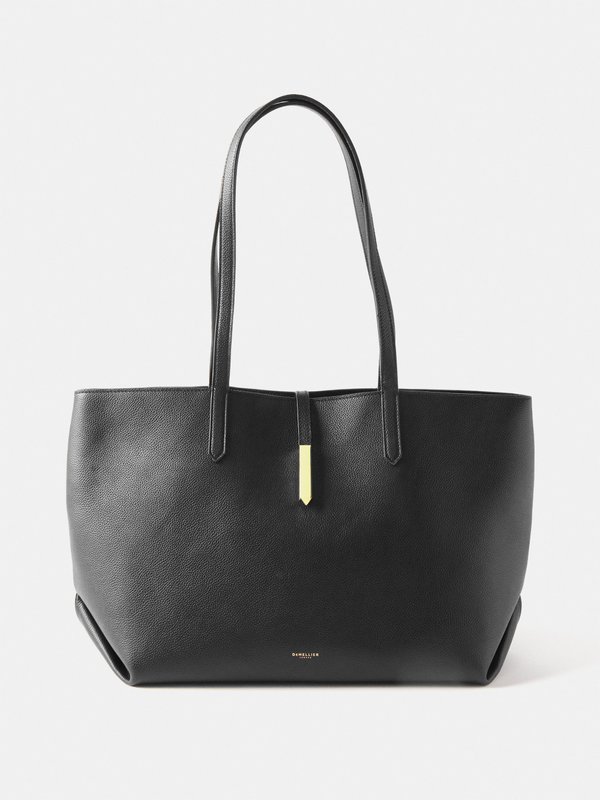 Black Tokyo small grained-leather tote bag | DeMellier | MATCHES UK