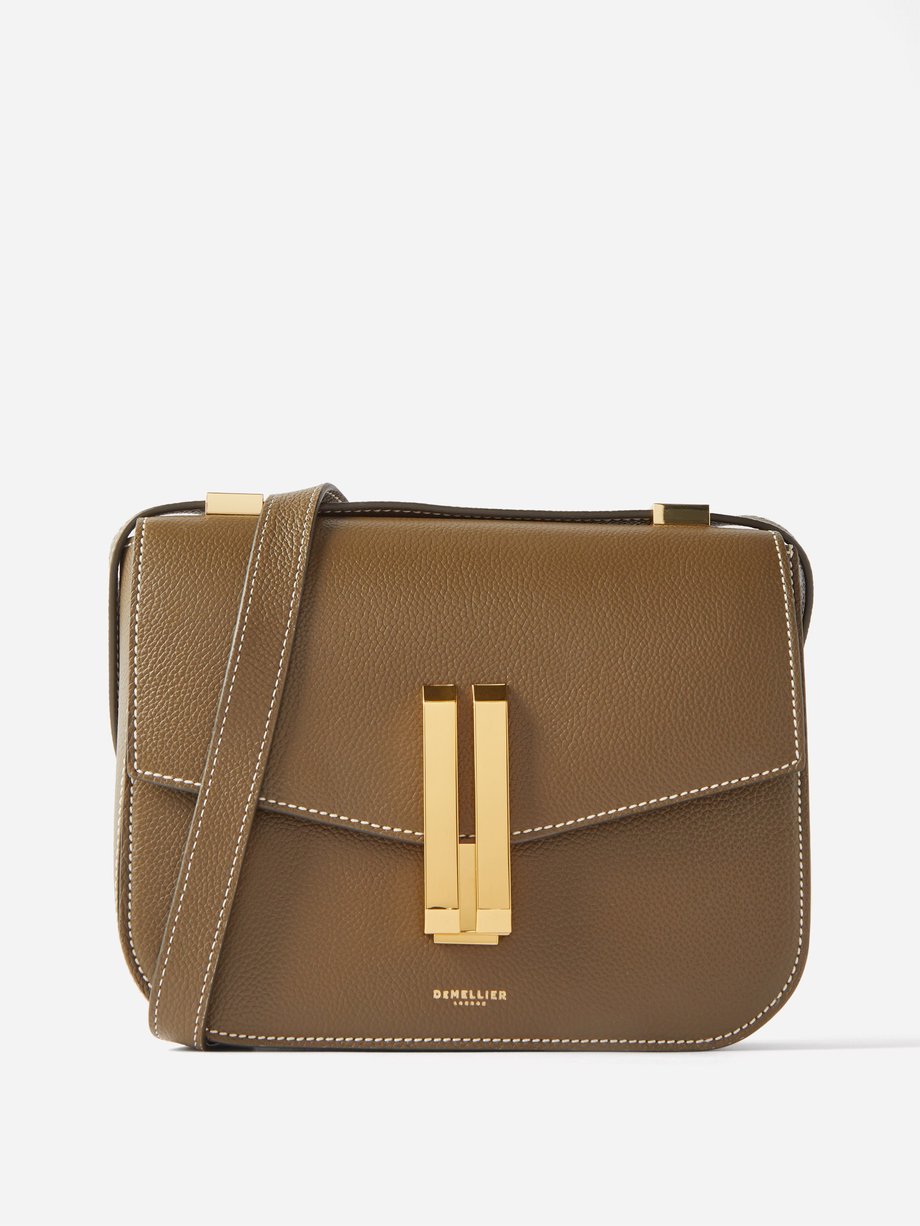 Green Vancouver grained-leather cross-body bag | DeMellier | MATCHES UK