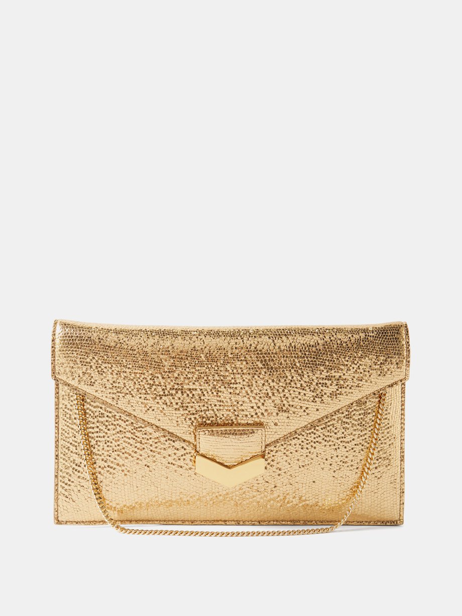 Gold London metallic-leather clutch bag | DeMellier | MATCHES UK