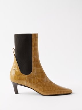 Toteme Kitten-heel 50 croc-effect leather boots