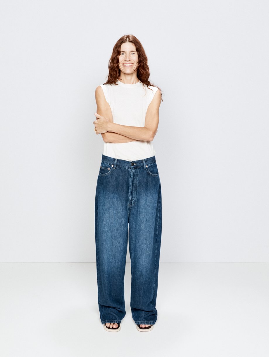 Blue Drop Lyocell low rise baggy jeans | Raey | MATCHESFASHION US