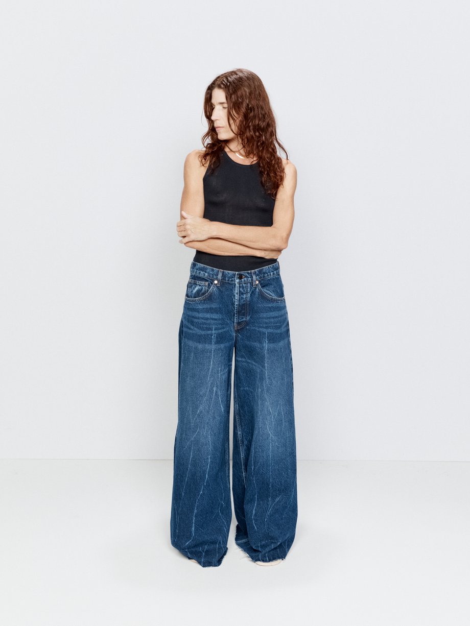 Dark blue Loon organic-cotton flared jeans | Raey | MATCHES UK