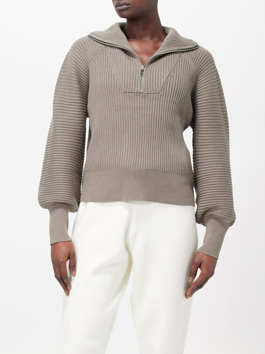 Varley Reid high-neck half-zip ribbed sweater