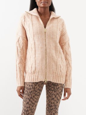 Varley Aida oversized cable-knit zipped sweater