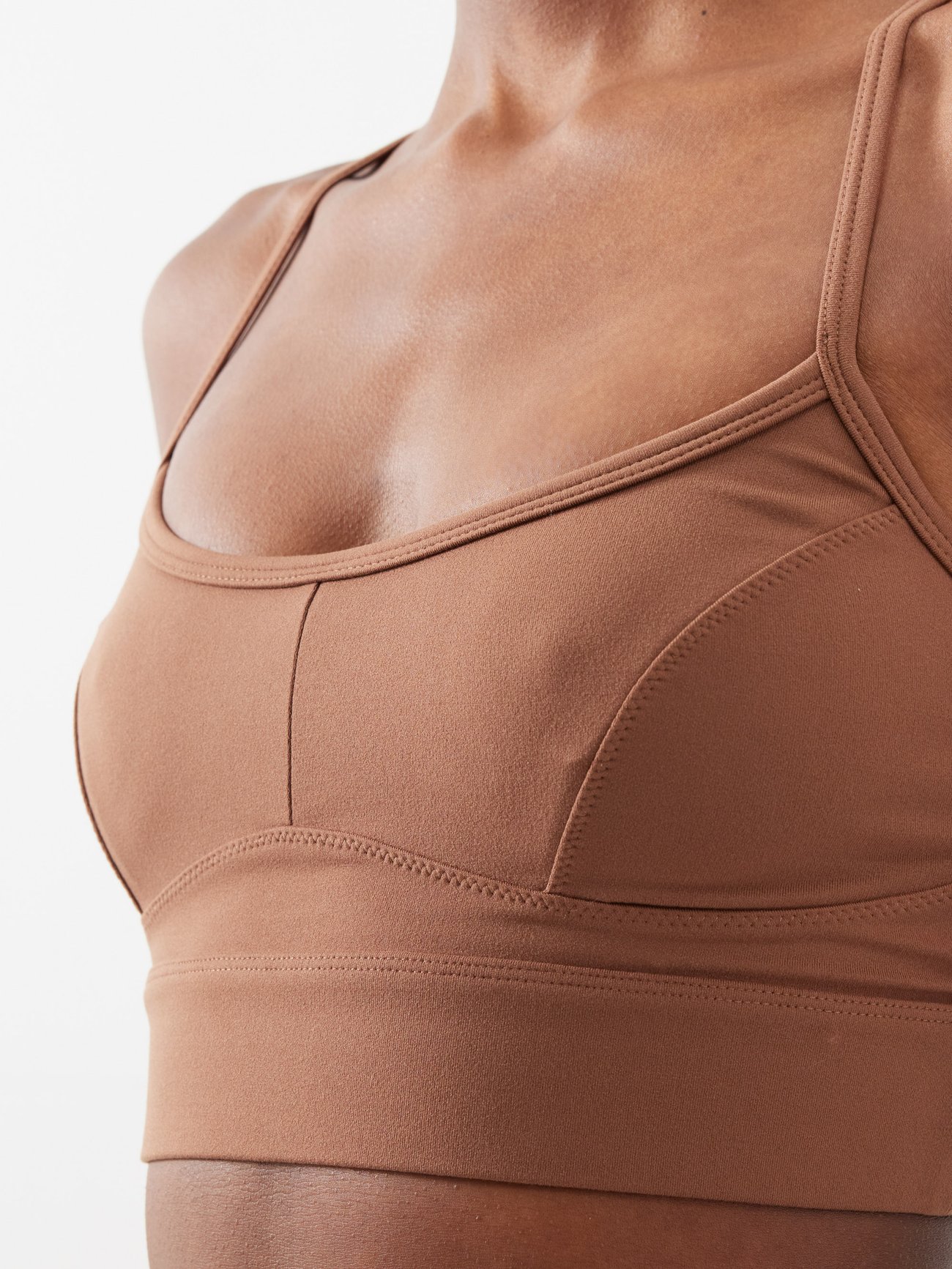 Brown Let's Move Irena recycled-blend sports bra, Varley