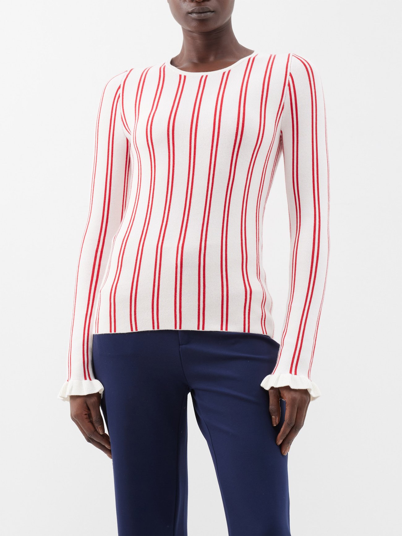 White Alpine Chrissy striped organic-cotton top, The Upside