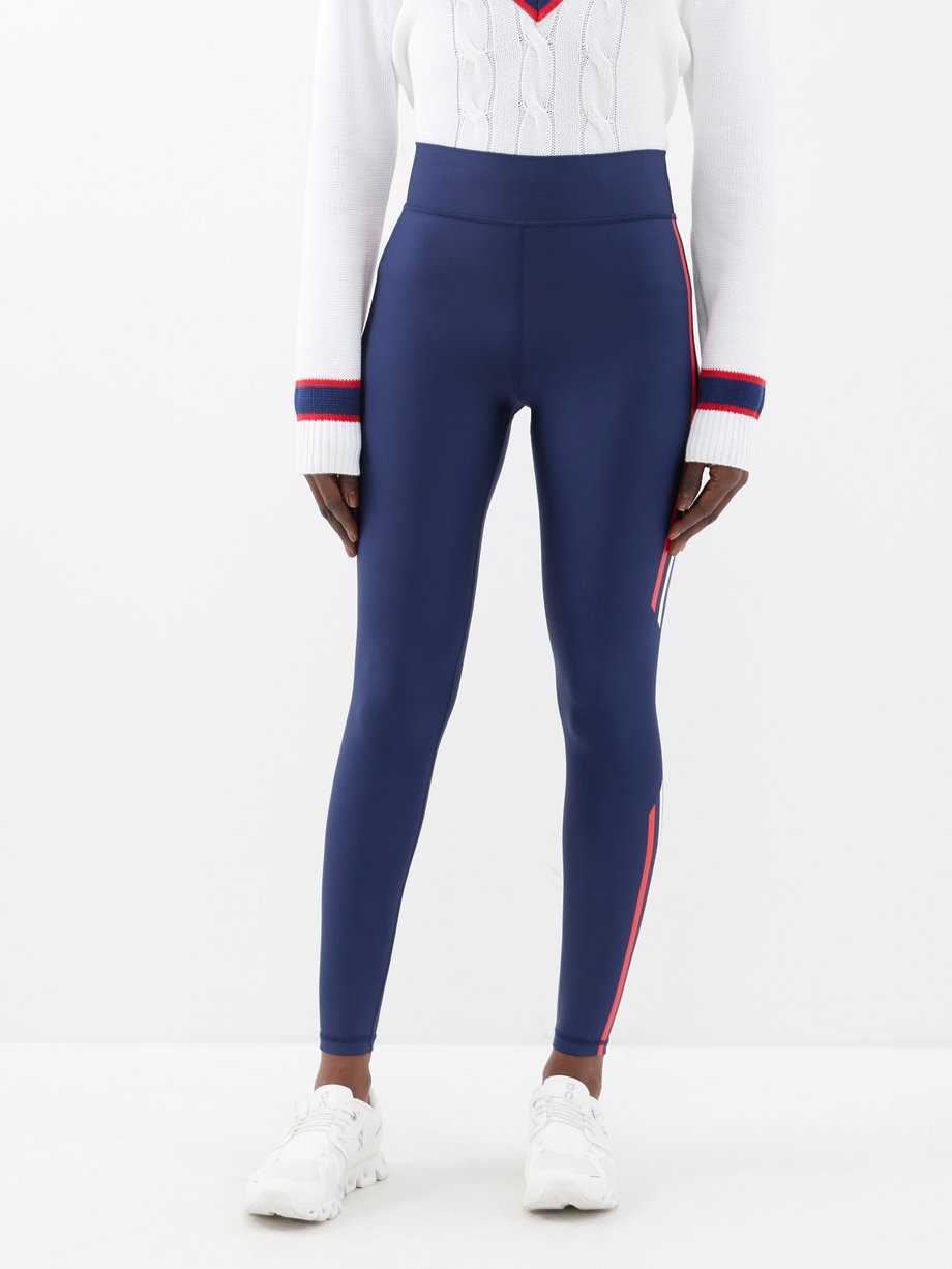 Navy Playback high-rise jersey leggings, The Upside