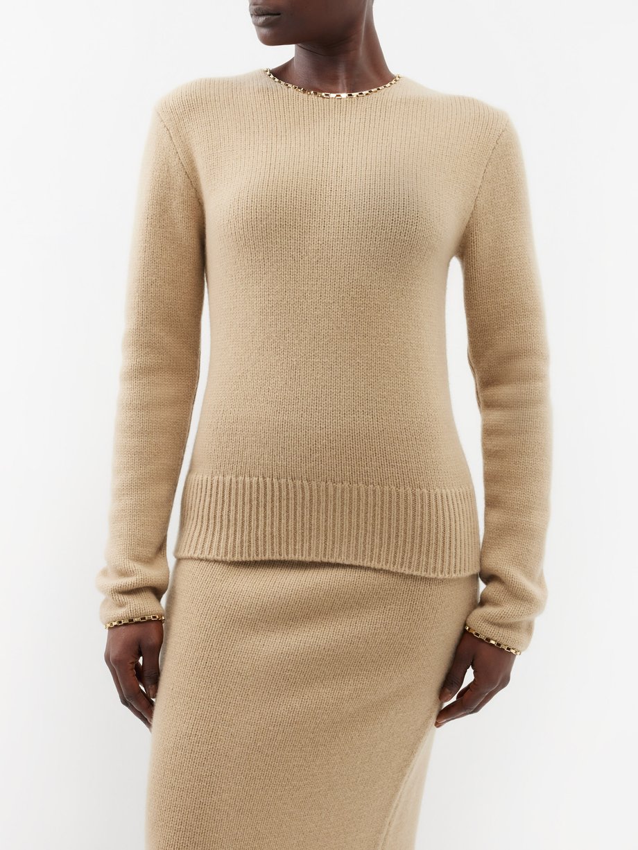 Toteme Chain-trim wool-blend sweater