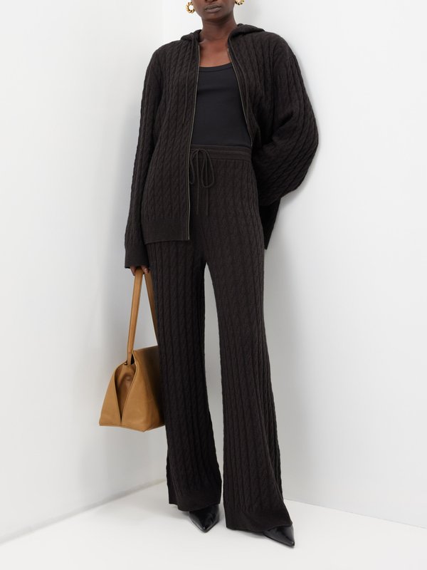 Toteme Cable-knit wool-blend trousers