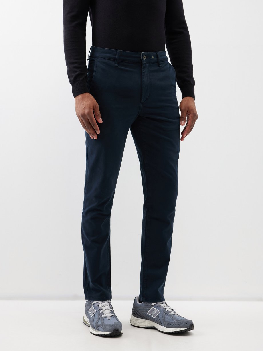 Slim Fit Cotton twill trousers - Dark grey - Men | H&M IN
