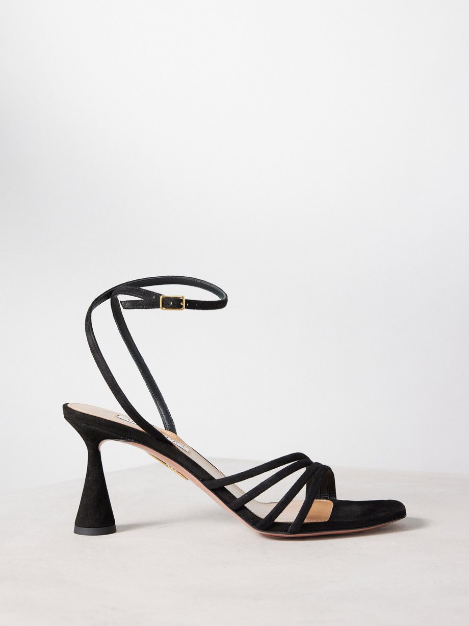 Black Latour 75 suede sandals | Aquazzura | MATCHES UK